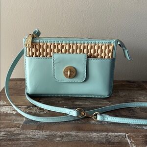 Spartina 449 Hipster Queenie Tropical Floral Sea Foam Clutch & Crossbody Bag